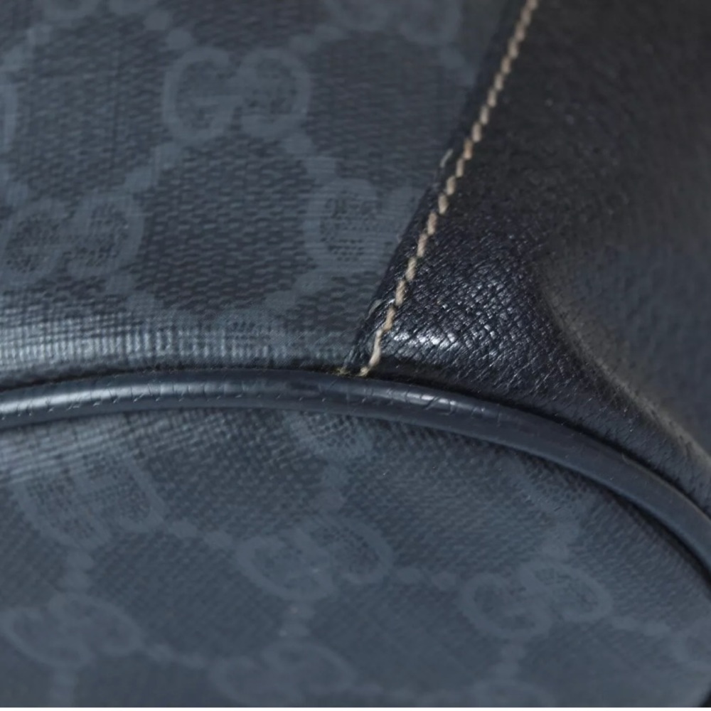 Gucci Gg Web Canvas Black Drawstring Shoulder Bag - image 4